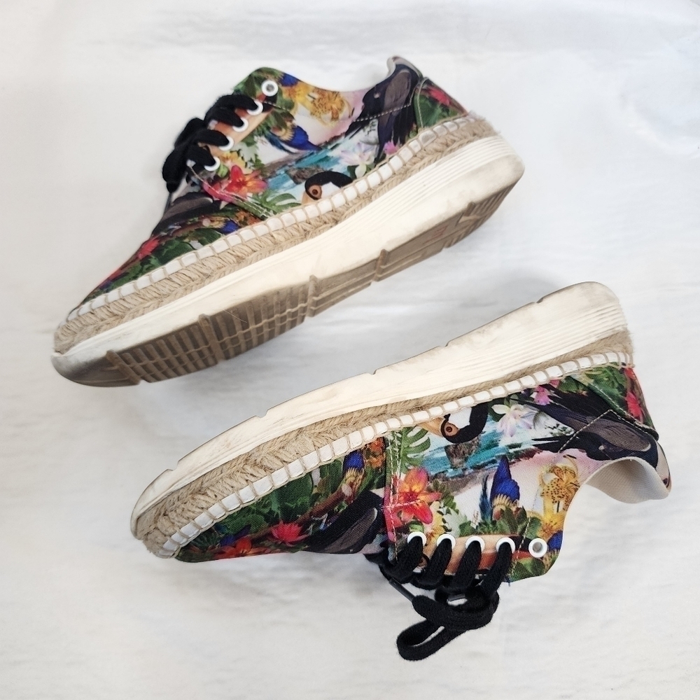 Free People Black Tropical Print Jackson Sneakers 38 - Picture 7 of 8
